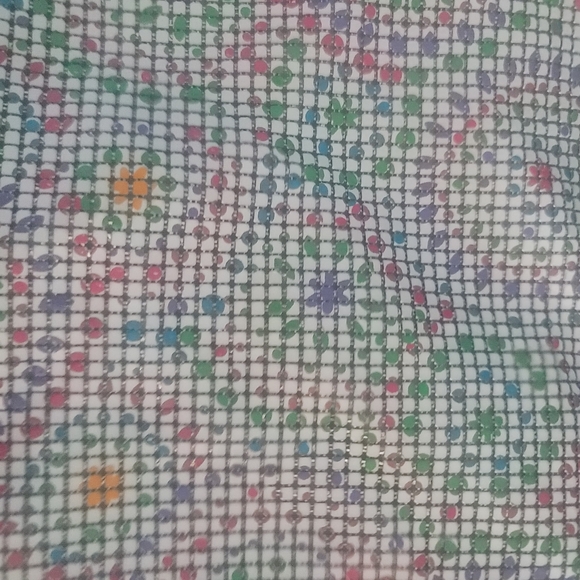 Vintage Whiting & Davis  Colorful Starburst Enamel Mesh Satchel Bag - Picture 3 of 12